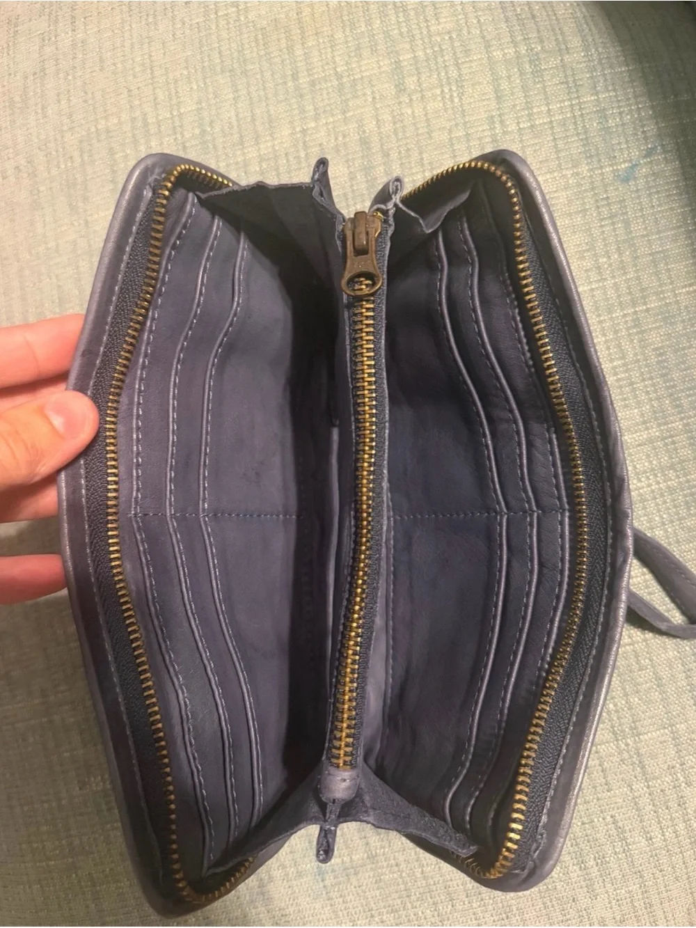 Blue Studded Wristlet Clutch - Picture 4 of 5